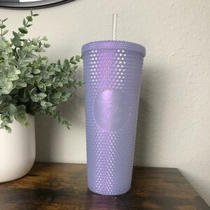 NWOT Starbucks 2021 Holiday Icy lilac Bling Studded Cold Cup Tumbler 24oz